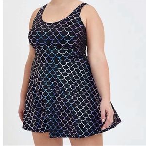 Torrid swim dress mermaid scoop neck plus